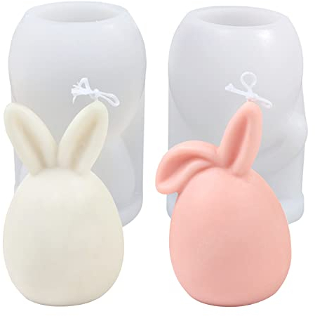 Osterhase Silikonform Für Kerze Harz Beton Gießen, 3D Silikonform Ostern Basteln, Osterdeko Silikon Gießform Oster Hase Kerzenformen Giessformen Für Raysin Epoxidharz Gips, Ostergeschenke Kinder (AB)