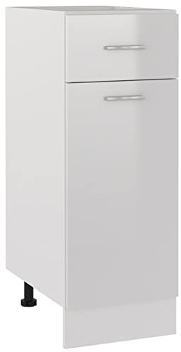 XIAOGUANG Schubunterschrank, Küchenunterschrank, Küchenschränke, Küchenmöbel, Unterschrank, Kitchen Furniture, Hochglanz-Weiß 30x46x81,5 cm Spanplatte
