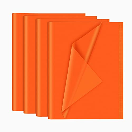 NEBURORA 120 Blatt orange Seidenpapier 35 x 50 cm orange Geschenkpapier große Menge orangefarbenes Geschenkpapier für Geschenktüten, Verpackung, Geburtstag, Herbst, Thanksgiving, Halloween Dekoration