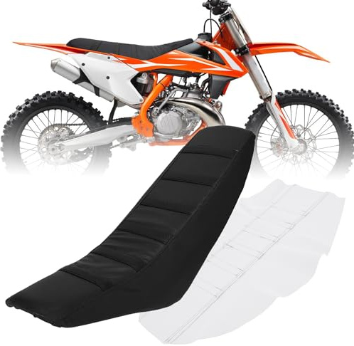 JFG RACING Funda Asiento Moto Universal de Goma Suave-Negro | para SX SXF EXC EXCF XC CR CRF WR WRF RMZ YZF KLX Dirt Pit Bike Motorcross Enduro