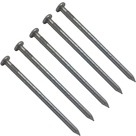 TERF® 75mm X 3.75mm Galvanised Round Wire Nails 75mm (3 inch) X 3.75mm Round Nail For Soft and Hard Timber Wood Joinery Construction Furniture Craft Decking Fence Multi Purpose - Pack of 75