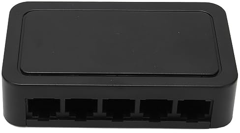Vikye Switch Gigabit Ethernet a 5 Porte, Piccolo Switch Poe per Ufficio, Splitter Ethernet Desktop Silenzioso, Protezione Thunder 4KV, RJ45 10/100/1000 Mbps (Spina UE)