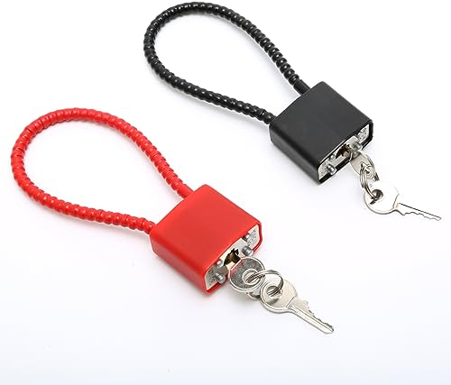 2 Pezzi Lucchetto Corda con Chiavi Universale, Lucchetto Lungo da Esterno Resistente, Lucchetto Armadietto Lungo, Lucchetto Cavo Acciaio per Valigia Cancello Bicicletta
