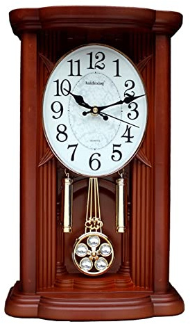 Vintage Tischuhr Pendeluhr, Vintage -Manteluhren, antike Tischuhr /Wanduhr, mit schwingender Pendel, batteriebetriebener Kamin for Wohnzimmer, Küche, Büro- und Regaldekoration Traditionelles/Klassisch