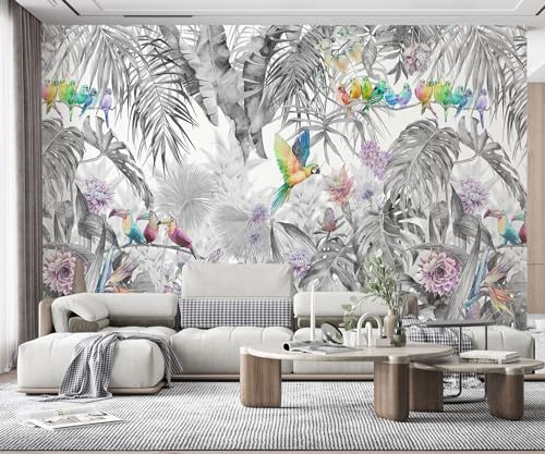 Papier Peint Panoramique Jungle 330 x 245 cm Forêt Tropicale | Papier Peint Intissé 3D Tapisserie Murales Chambre Salon (330cmX245cm)