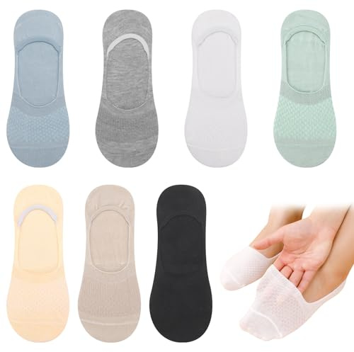 Utensilsto 7 Paare Füßlinge für Damen, Füsslinge Damen 35-40 Rutschfeste unsichtbare Sneakersocken Kurze Sneaker Socken Ballerina Socken