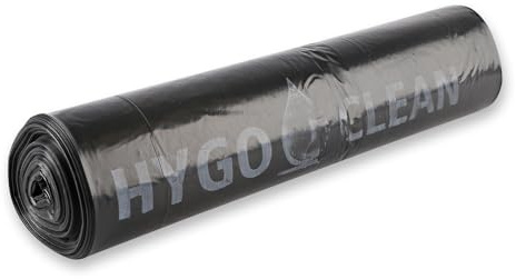 Franz Mensch HygoClean Müllsäcke, 120 l, schwarz | LDPE auf Rolle, 150 Stück, reißfeste Müllbeutel 70 cm x 110 cm, Mülltüte aus 100% recyceltem Material