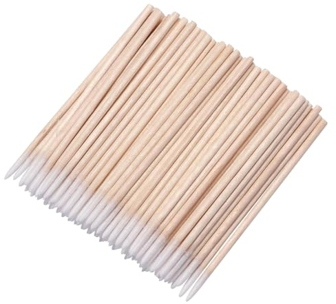 RDNKVB Lot De 300 Cotons-Tiges Avec Manche En BoisMicro Applicateur,7 Cm, En Bois Pour Sourcils, Maquillage, Tatouage, Ongles