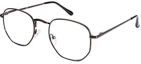 DOOViC Metall Lesebrille Blaulichtfilter Eckig Dünner Rahmen Große Gläser | Lange Bügel Federscharnier Computer Brille Lesehilfe mit Sehstärke für Damen/Herrenr/Arbeit/Business/Buch
