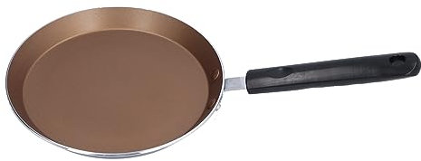 Gavigain Sartén de 6 pulgadas, sartén para panqueques de fondo plano, sartén antiadherente de piedra médica, adecuada para cocina de inducción (dorado)