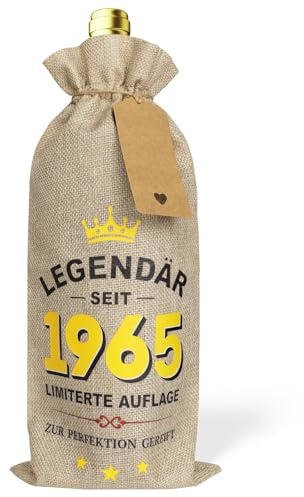 COLOFALLA 60 Geburtstag Frauen Männer 1965 Geschenke Weinbeutel Wein Geschenktüte Wein Verpackung zum 60 Geburtstag 60. Geburtstagsgeschenke