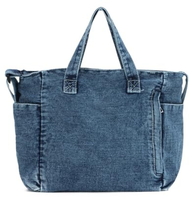 SUKUTU Bolsa de Tela Vaquera de gran Capacidad Bolsa de Hombro de lona Bolsas de viaje