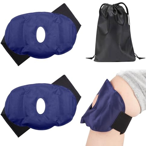 ZOCONE Paquete de 2 Bolsa Gel Frio para Lesiones, Bolsa Gel Frio Calor Rodilla Reutilizable Bolsa Hielo Lesiones, Rodilla Bolsa Hielo Para Aliviar El Dolor De Rodille para Hinchazón, Esguinces