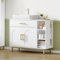 Hzuaneri Mobile Sottolavabo per Bagno, Mobiletto da Bagno, 1 Cassetto 2 Ante, Scomparto Aperto con 3 Livelli, Scomparto regolabile, 30 x 80 x 64 cm, Bianco BC28813G