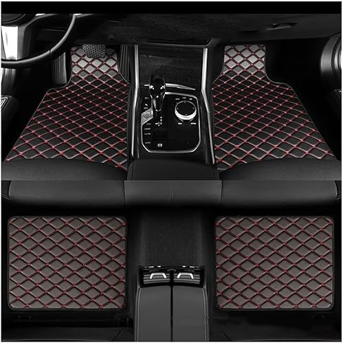 JACCOS 4 Stück Auto Fußmatte für Ford Puma ST-Line 2020 2021 2022 2023 2024 2025,Allwetter Autoteppich Matte Set,Vorne und Hinten Allwetterschutz Schutz Teppich Innenzubehör,B/BlackRed