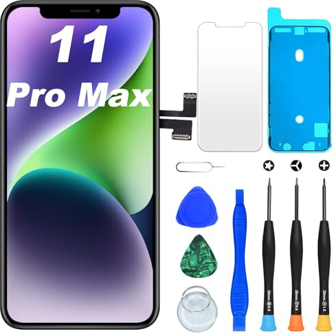 DIGI4U für iPhone 11 Pro Max LCD Display Reparaturset, 6,5 Touchscreen Bildschirm Ersatz Display mit Face ID, DC-Dimmen, kompatibel mit iPhone 11 Pro Max Modell A2161 A2220 A2218