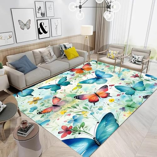 Fantasy-Schmetterling Teppich Kinderteppich Wohnzimmerteppich Schlafzimmerteppich 3D-Gedruckter Superweicher Flanellteppich 80 X 120 cm - Polyester-Soft-Touch,Leicht Zu Reinigen Mit Gummir-408244263