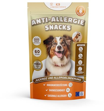 K9 Laboratories Contrallergy Support Kauartikel für Hunde – Hundeleckerli mit Colostrum, Quercetin, Omega-3 & Probiotika – Getreidefreies Ergänzungsfuttermittel Hunde für Haut & Fell