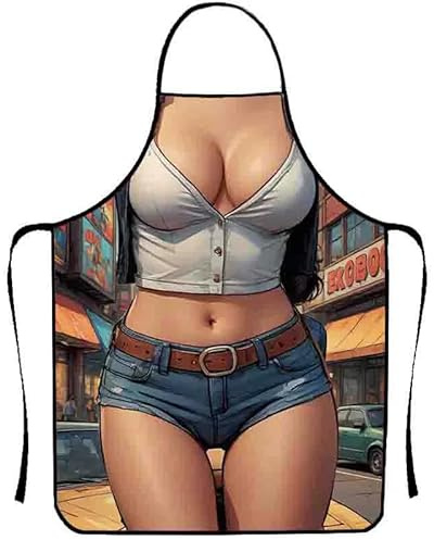 Cosysparks Grembiule Donna Divertente,Sexy Funny Novelty Cucina Grembiuolo Novelty Grembiuolo Cucina Cucina Grembiuolo BBQ Party Grembiuolo per Adulti per Donne Regalo (Stile 1)