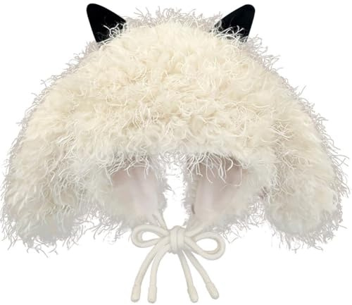 Glixoft Schafe Hörner Hut Winter Earflap Hut Thermo Beanie Cap Winter Kostüm Zubehör Für Tier Cosplay Karneval Festival