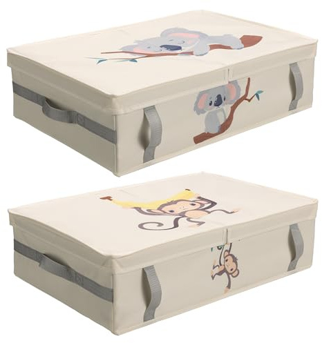 Navaris Contenitori Sottoletto Rigidi - Set di 2 - Scatole Sotto Letto Contenitore - Organizer per Giocattoli e Scarpe - Contenitori Vestiti e Biancheria - Accessori Camera da Letto Bambini
