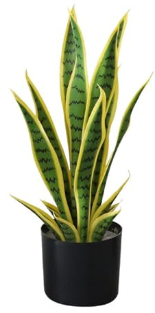 Techigher Planta de serpiente artificial, 50 cm, Sansevieria falsa, agave artística, plantas en maceta, plantas verdes de plástico para casa, salón, oficina en casa, decoración exterior de jardín