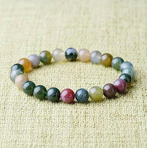 10 Stück natürliches 8mm wunderschönes indisches Achat- Kristall-Stretch-Perlenarmband
