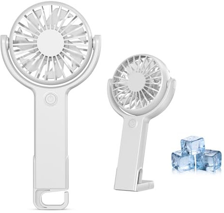 HandHeld Fan Rechargeable, Portable Mini Fan Handheld, 5 Speeds, 180°Rotatable Head, Electric USB Small Hand Held Fans, Powerful Personal Fan for Outdoor Office Travel Camping School Home Makeup