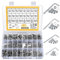 Lot de 520 vis à six pans creux M3 M4 M5 M6 en acier inoxydable Vis filetées avec écrous, assortiment de vis de machine avec rondelles (argenté)