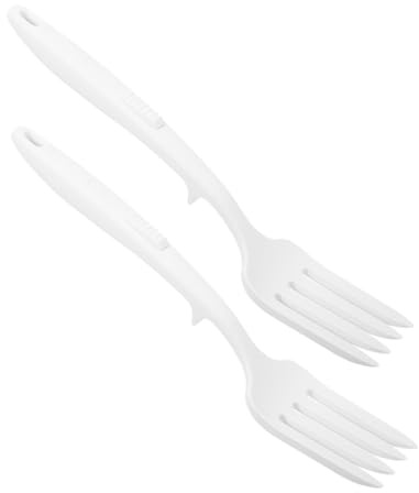 VINTORKY 2piezas Tenedor De Silicona De Mango Para Pasta y Fideos Utensilio Reutilizable Antiadherente Para Cocinar y Servir