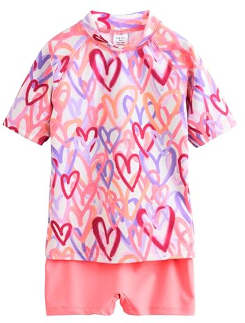NEXT Fille Ensemble t-shirt et short de bain anti-UV Pink Heart 13 Ans