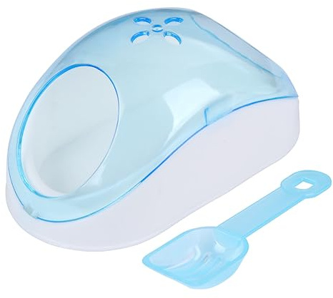 JOINPAYA Baño de Arena Casa con Pala de Plástico Color Aleatorio Diseño Semitransparente y Entrada Fácil para Hámster para Animales Pequeños en Viaje al Aire Libre
