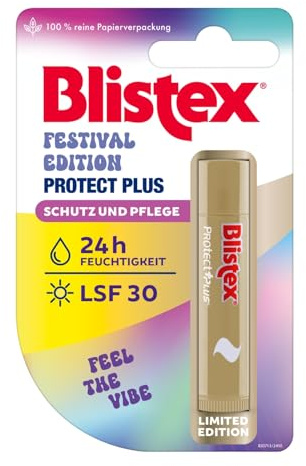 Blistex Protect Plus Festival Edition 4,25 g | LSF 30 mit UVA-/UVB-Schutz | Mit Vitamin C & E | Vanille-Pflaumen-Note | Outdoor geeignet