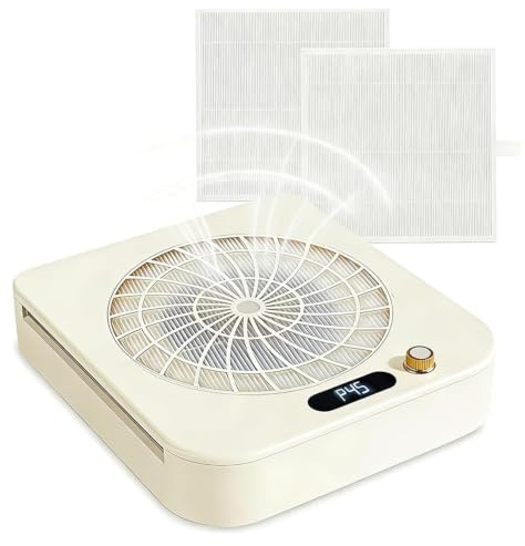 Leopacat Aspiratore Unghie,80 W Aspirapolvere per Unghie con 2 Filtri Riutilizzabile Velocità Intensità Aspirazione Regolabili Basso Rumore per Pedicure e Manicure Non è Necessario Sacchetto Polvere