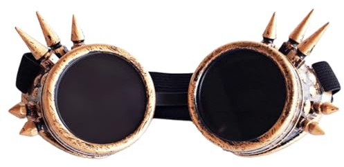 Oxxggkao Steampunks Brille Retro Brille mit Nieten Gear Halloween Kostüm Zubehör Gothic Gear Steampunk Halloween Steampunk Zubehör