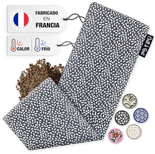 Chill&Rest - Cuscino termico microonde - cuscino riscaldante cervicale - semi di lino - cuscino riscaldabile - dolore cervicale - termoforo lombare - Grigio - La Anthracite
