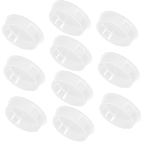 SOPOTUTU 10pcs White Plastic Screw Hole Covers Snap Fit Locking Plugs for Furniture Cabinet Closet Door Shelf Caps Decorative Round Button Plugs