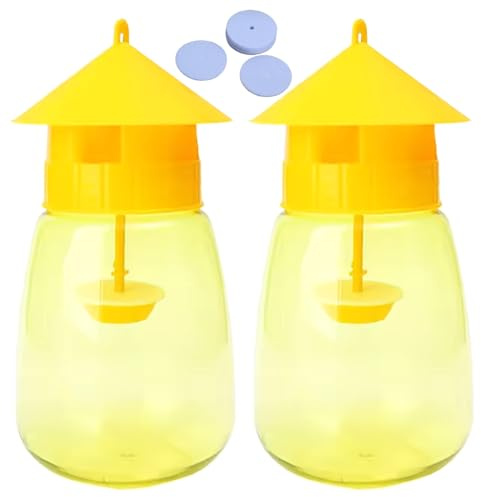 Peosaard Pièges à Mouches des Fruits, 2 pièces, piège à Mouches des Fruits, Attrape Efficace avec Coton, Tueur Suspendu pour intérieur/extérieur, pièges Suspendus en extérieur