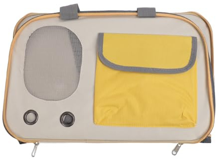 Focket Hundetransporter, Faltbares Design, Tragbare Haustiertasche mit Verstellbarem Riemen für Katzen, Hunde, Kleine und Mittelgroße Haustiere, Oxford-Stoff, Stahldrahtrahmen, von