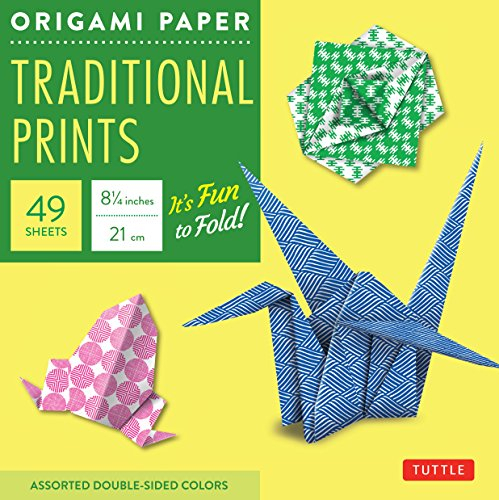Origami Paper Traditional Prints: Assorted Double-Sided Colors