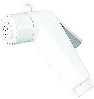 Duschkopf mit Drücker, weiß, kurz, 1/2 Gewinde