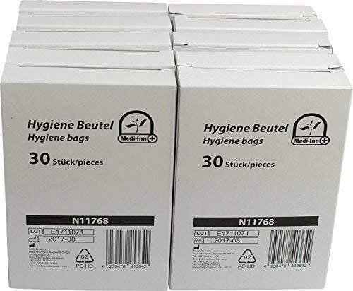 Medi-Inn Hygienebeutel | für eine einfache Entsorgung von Damenbinden, Slipeinlagen und Tampons | 10 Packungen à 30 Stück = 300 Stück