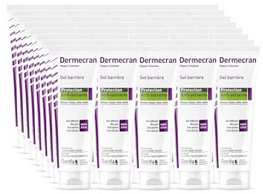 SORIFA - Lot de 40 Dermécran Gel barrière Anti-SOLVANTS - Mains et Bras - Protège Contre peintures, colles, résines, Vernis - Non Gras, sans Silicone - Tube 125 ML