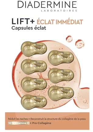 Diadermine Lift+ Capsules Anti-Rides, Visage et Cou Eclat Immediat, 7 x 4ml