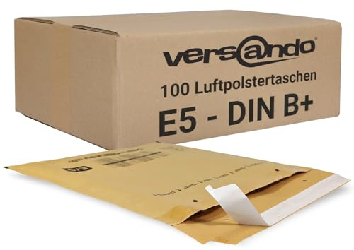 versando 100x E5 Luftpolsterumschläge Innenmaß 220 x 265 mm Außenmaß 240 x | 275 mm braun/goldgelb für DIN B5 / B+