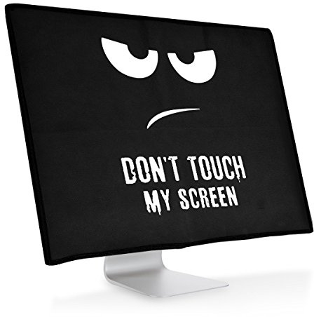 kwmobile Housse écran ordinateur compatible avec 27-28 moniteur - Protection d'écran PC - blanc-noir