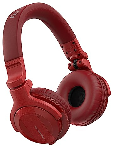 Pioneer DJ HDJ-CUE1BT-R On-Ear Wired Headphones with Bluetooth, Red