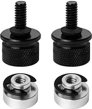 Anruyi Motorrad Sitz Befestigung Schrauben Muttern Set 6mm für Sportster | Sitzbank Schraube mit C-Clips Unterlegscheibe Befestigungsbolzen aus Aluminium Rändelschraube Sitz Mutter Ersatz