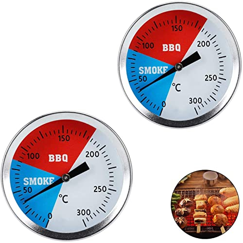 Jauge de température de barbecue Guador 2pcs Indicateur de température pour la cuisson au barbecue en plein air Thermomètre de fumeur en acier inoxydable jusqu'à 300 ° C pour tous les grils