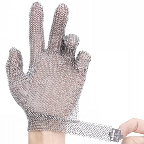 Schnittfeste Handschuhe 5pcs. Metallschneideständige Handschuhe, Chef Mandolin Slicer Metzger Fleisch Schneiden Edelstahl Hinged Safety Work Handschuhe (Size : 5pcs/XS)